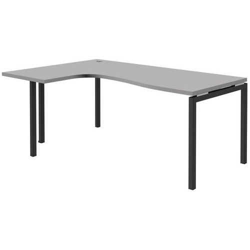 Scrivania compatta con estensione a sinistra regolabile - grigio chiaro - Open - 120x180 cm,