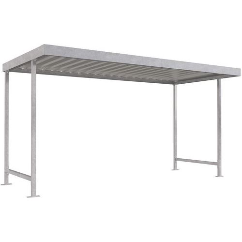 Riparo per bici L14 modulo semplice 2,34x2,2m grigio bianco,