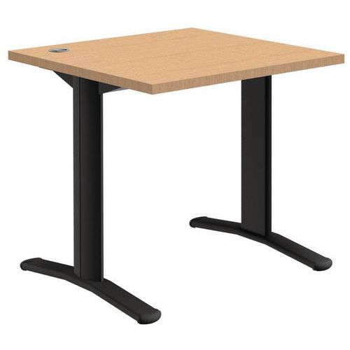 Scrivania dritta Adjust-T - Faggio/grigio scuro - Lunghezza 80 cm,