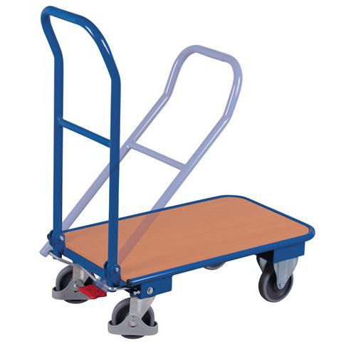 Carrello in metallo con sponda post ribaltabile - 150 kg,