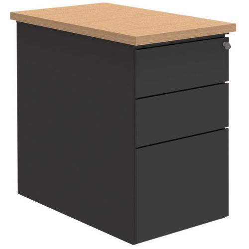 Cassettiera fissa Adjust in metallo Colore ripiano: rovere Materiale: metallo,