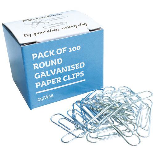 Graffetta galvanizzata rotonda 25 mm per 100 unità - Manutan,