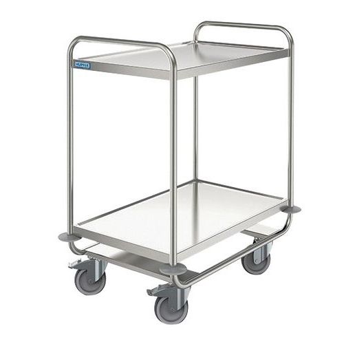Carrello 2 ripiani inox 800 x 500 - Portata = 160 kg,