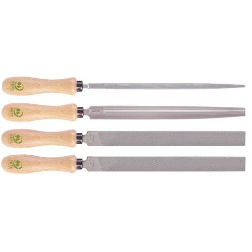 Serie Di 4 Lime Manico In Legno,