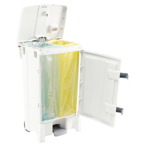 Pattumiera Con Apertura Centra bianco,