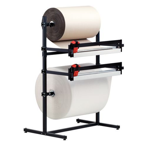5five Porta Carta Igienica Con Base E Vassoio - Svolgitore In Metallo Nero, Altezza 73,3 Cm, Design Salvaspazio Per Bagno