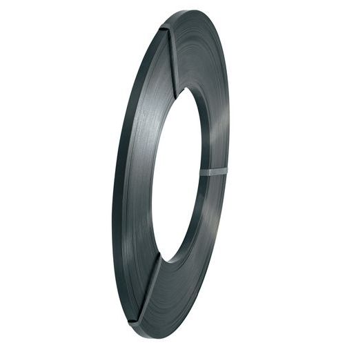 Reggia con resistenza 17 kg in acciaio blu - In bobina - 12,7 x 0,5 mm,