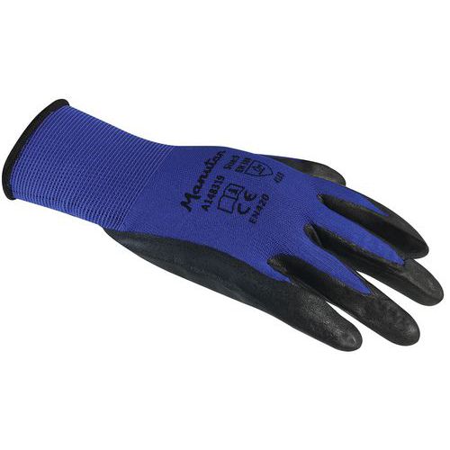 Guanti movimentazione nylon T10 blu/nero,