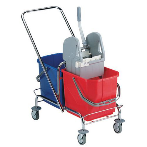 Carrello Per Pulizie Con Pressa 72X41X83 Cromo/Plastica,