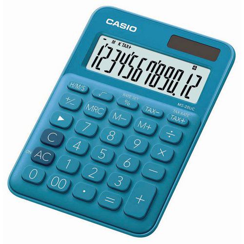 Calcolatrice da tavolo - MS 20UC - 12 cifre - Casio - Blu,