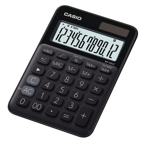 Calcolatrice da tavolo - MS 20UC - 12 cifre - Casio - Nera,
