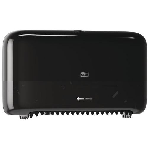 Distributore nero per carta igienica senza mandrino,