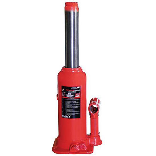 Cric idraulico a bottiglia, cilindro singolo, 6 t,