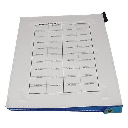 Busta per corrispondenza interna spess 8 cm bianco/blu,