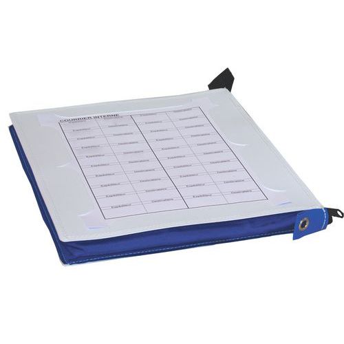 Busta per corrispondenza interna spess 3 cm bianco/blu,