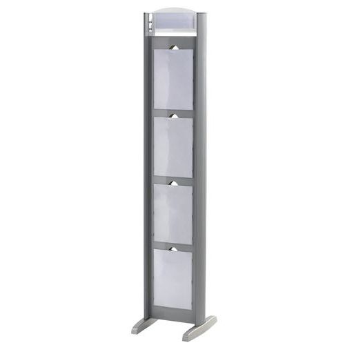 Espositore totem fisso a due lati, 8 scomparti A4,