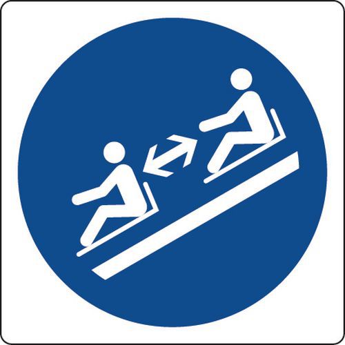 cartello adesivo mm 40 x 40 mantenere la distanza tra le slitte,