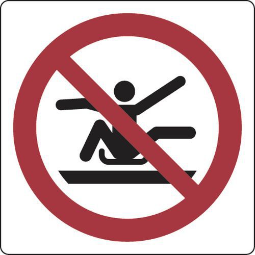 cartello adesivo mm 120 x 120 non stendersi all'esterno della slitta,