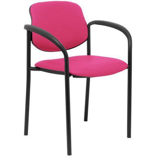 Sedia Villalgordo in similpelle con braccioli - rosa,