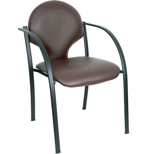 Sedia Hellin in similpelle - Marrone,