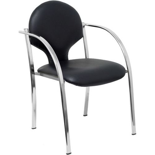 Sedia Hellin in similpelle cromata,