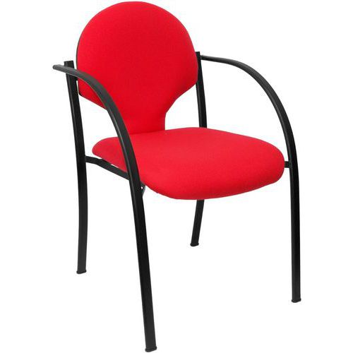 Sedia Hellin con braccioli fissi - Rosso,