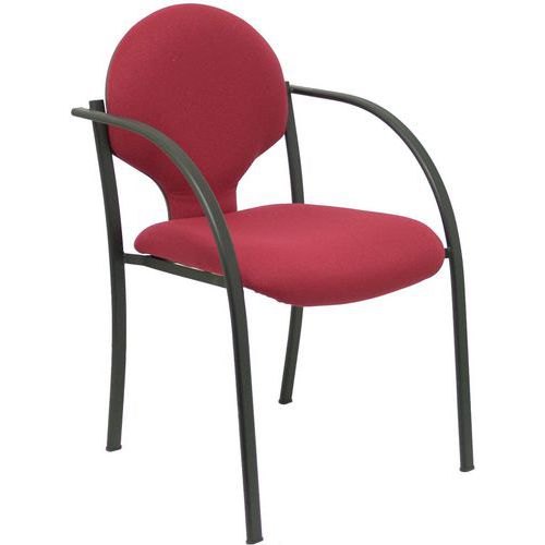 Sedia Hellin con braccioli fissi - Bordeaux,