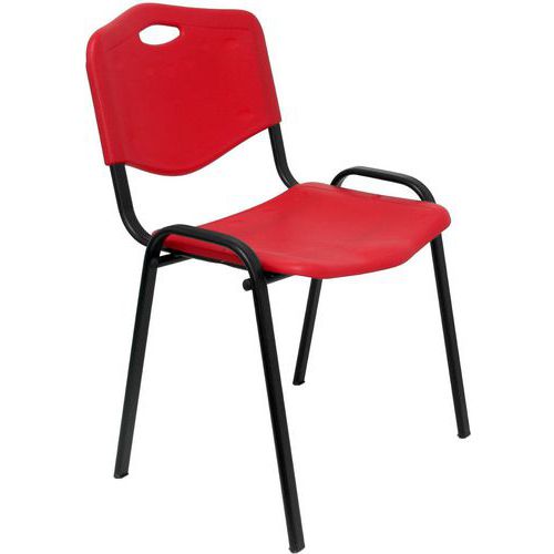 Sedia da riunione Robledo in PVC rosso,,