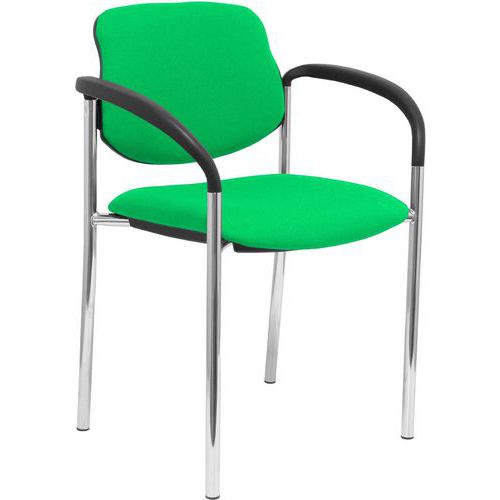 Sedia Villalgordo cromata con braccioli - Verde,