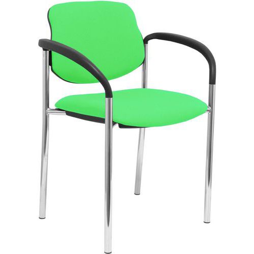 Sedia Villalgordo cromata con braccioli - Pistacchio,