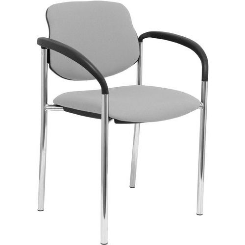 Sedia Villalgordo cromata con braccioli - Grigio,