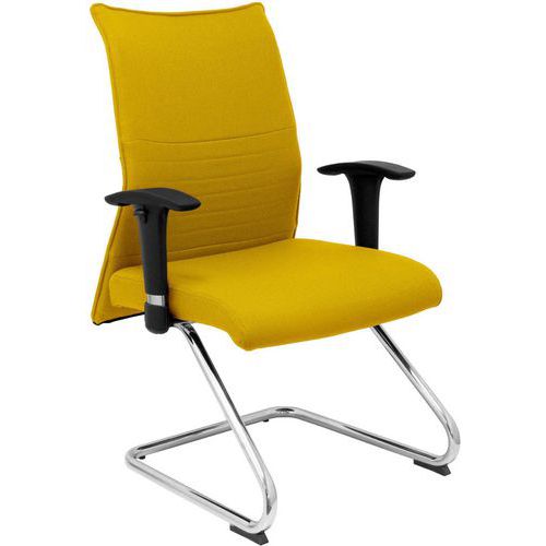 Sedia fissa Albacete con braccioli regolabili - gialla,