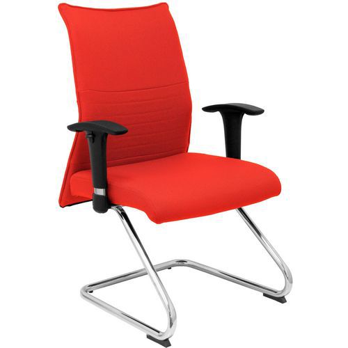 Sedia fissa Albacete con braccioli regolabili - rossa,