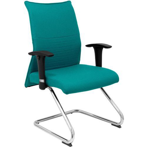 Sedia fissa Albacete con braccioli regolabili - turchese,