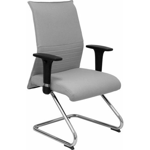 Sedia fissa Albacete con braccioli regolabili - grigio chiaro,