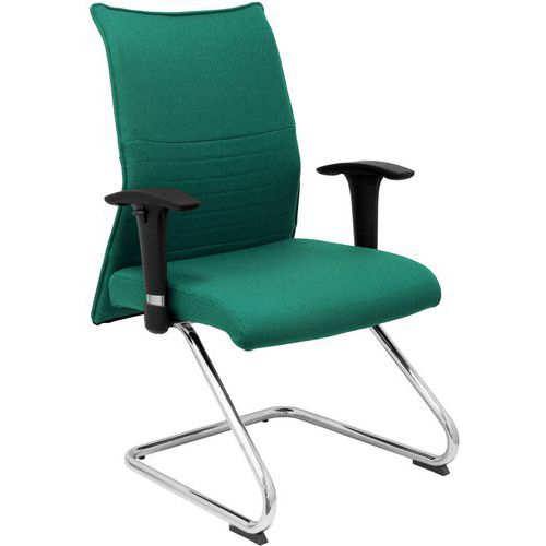 Sedia fissa Albacete con braccioli regolabili - verde smeraldo,