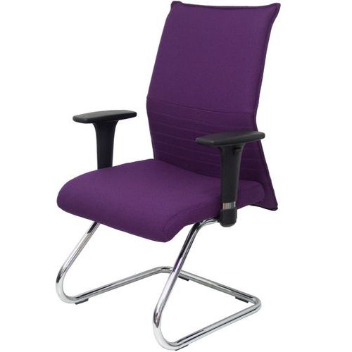 Sedia fissa Albacete con braccioli regolabili - viola,