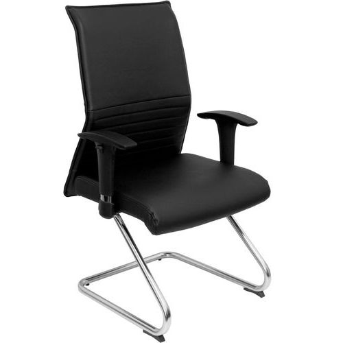 Sedia fissa Albacete in similpelle - nera,