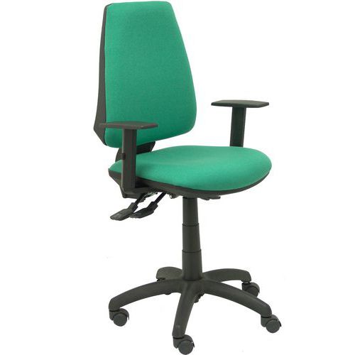 Sedia Elche S braccio regolabile - Ruota in nylon - Verde smeraldo,