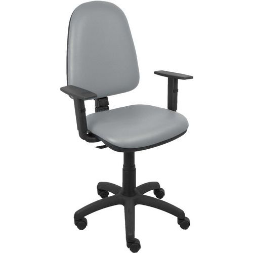 Sedia Ayna in similpelle con braccioli regolabili - grigia,