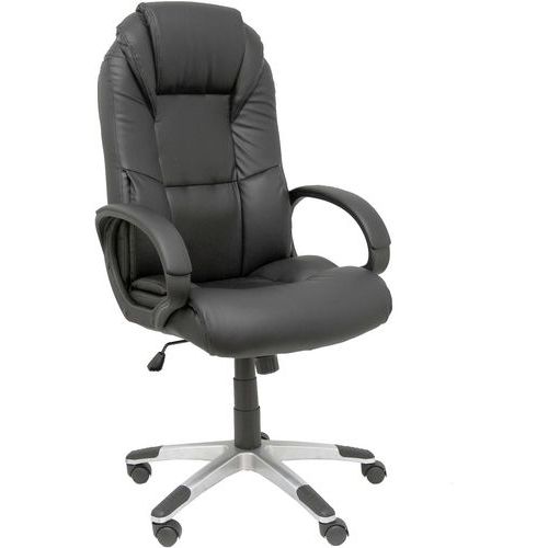 Poltrona direzionale Argamasón in similpelle nera,