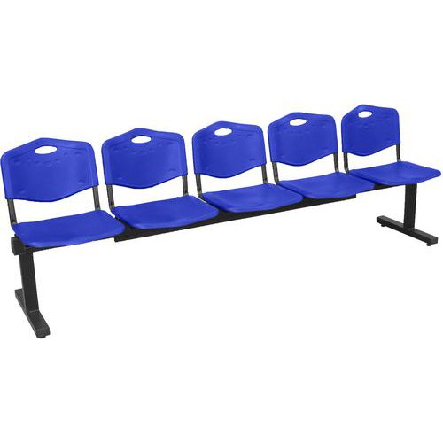Sedia reception Robledo 5 posti in PVC - Blu,,
