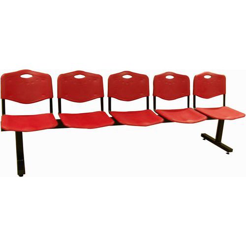 Sedia reception Robledo 5 posti in PVC - Rosso,,