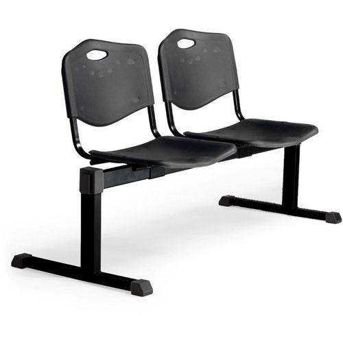 Sedia reception Robledo 2 posti in PVC - Nero,,