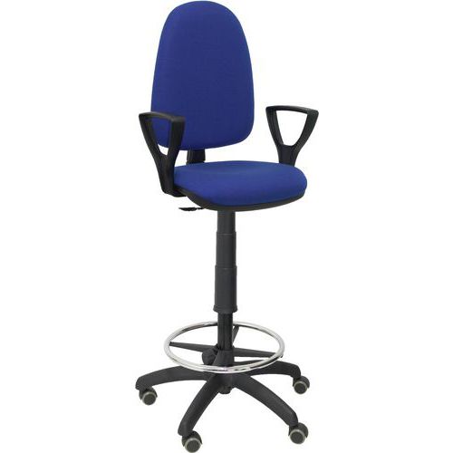 Sgabello Ayna braccio fisso - ruota per parquet - blu,