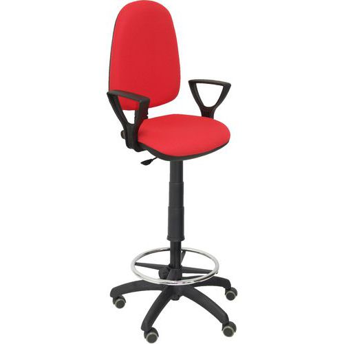 Sgabello Ayna braccio fisso - ruota per parquet - rosso,