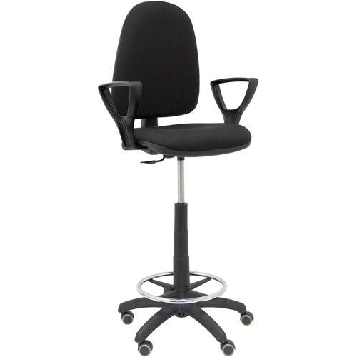 Sgabello Ayna braccio fisso - ruota per parquet - nero,