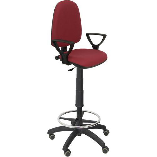 Sgabello Ayna braccio fisso - ruota per parquet - bordeaux,