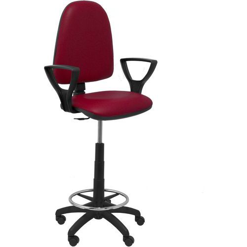 Sgabello Ayna con braccio fisso - Similpelle - bordeaux,