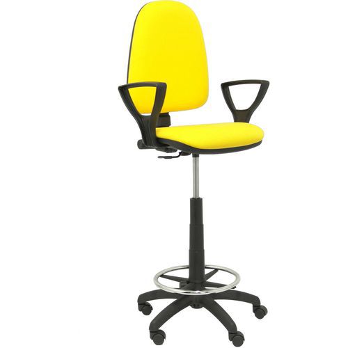 Sgabello Ayna con braccio fisso - ruota in nylon - giallo,